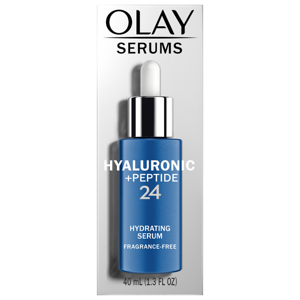 Olay Hydrating Serum, Fragrance-Free, Hyaluronic + Peptide 24 hero