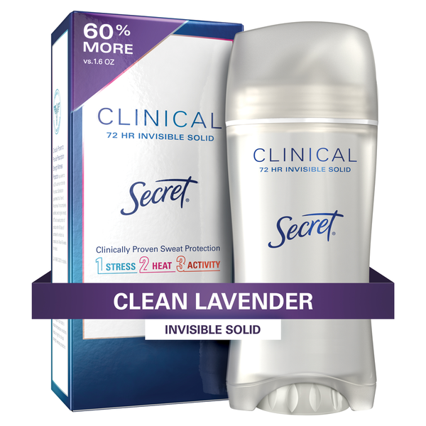 Deodorants Secret Clinical Strength Invisible Solid Antiperspirant and Deodorant, Clean Lavender hero