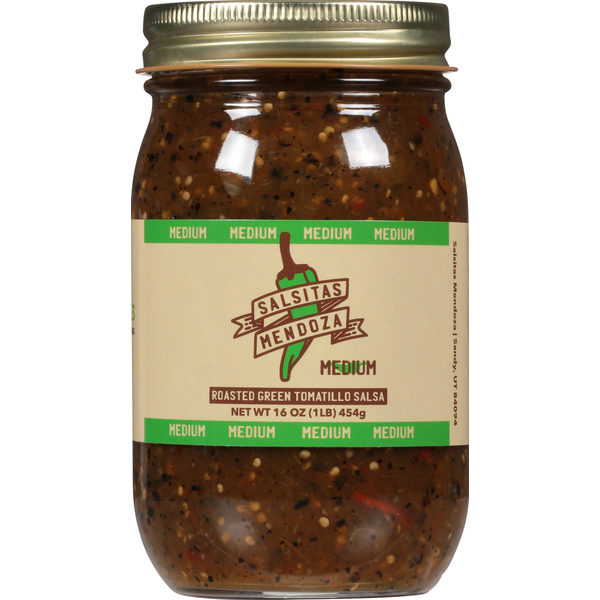 Salsitas Mendoza Salsa, Roasted Green Tomatillo, Medium hero