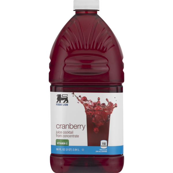 Juice & Nectars Food Lion Juice Cocktail, From Concentrate, Cranberry, Bottle hero