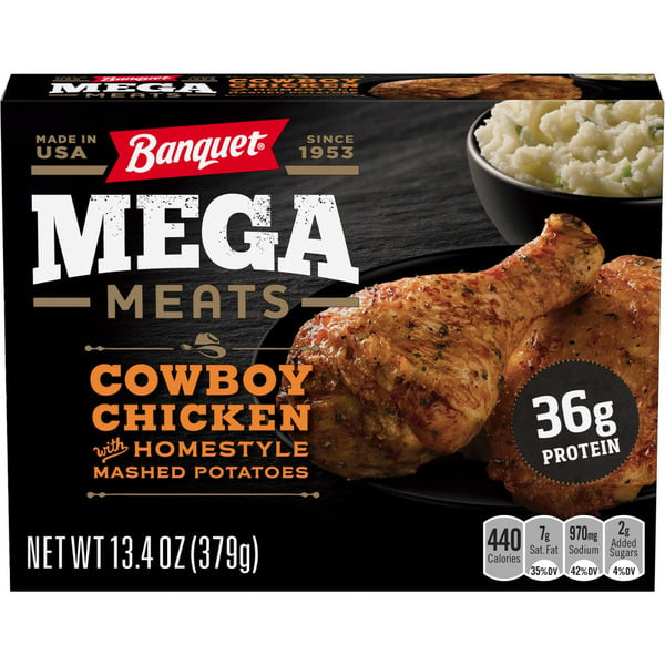 Frozen Meat & Seafood Banquet Cowboy Chicken with Homestyle Mashed Potatoes, Frozen Meal hero