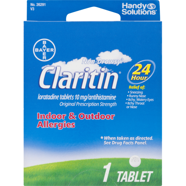 Toiletries Claritin Loratadine, Non-Drowsy, Original Prescription Strength, Tablet hero