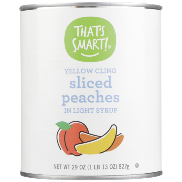 Canned Fruit & Applesauce That's Smart! Yellow Cling Sliced Peaches In Light Syrup hero