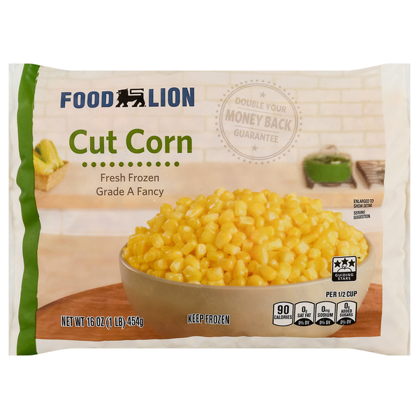 Vegetables, Vegan, & Vegetarian Food Lion Corn, Cut, Fresh Frozen, Grade A Fancy, Bag hero