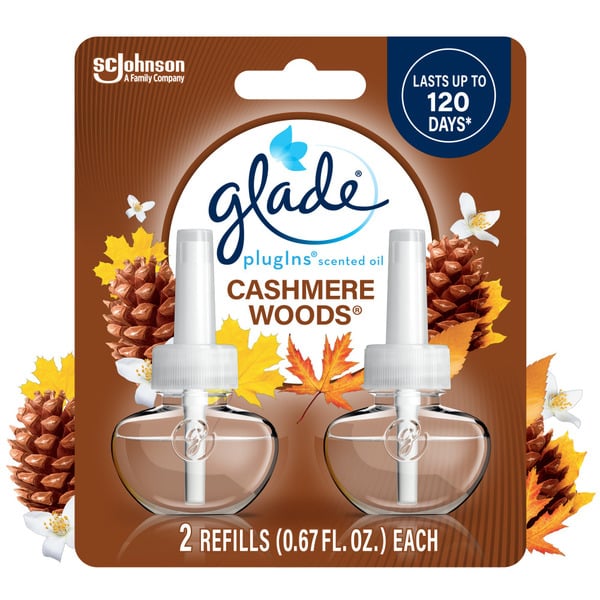 Air Fresheners & Candles Glade PlugIns Scented Oil Refills, Air Freshener, Cashmere Woods hero