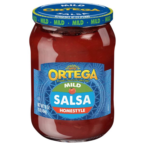 Preserved Dips & Spreads Ortega Salsa, Medium, Homestyle, Mild hero