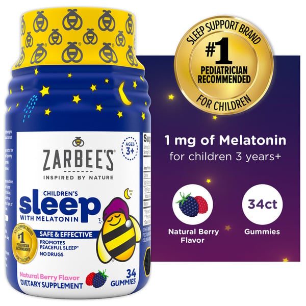 Zarbee’s Kid’s Sleep Gummies with Melatonin, Natural Berry hero