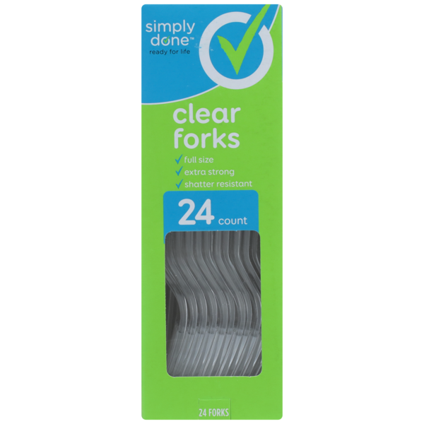 Plates, Bowls, Cups & Flatware Simply Done Forks, Clear hero