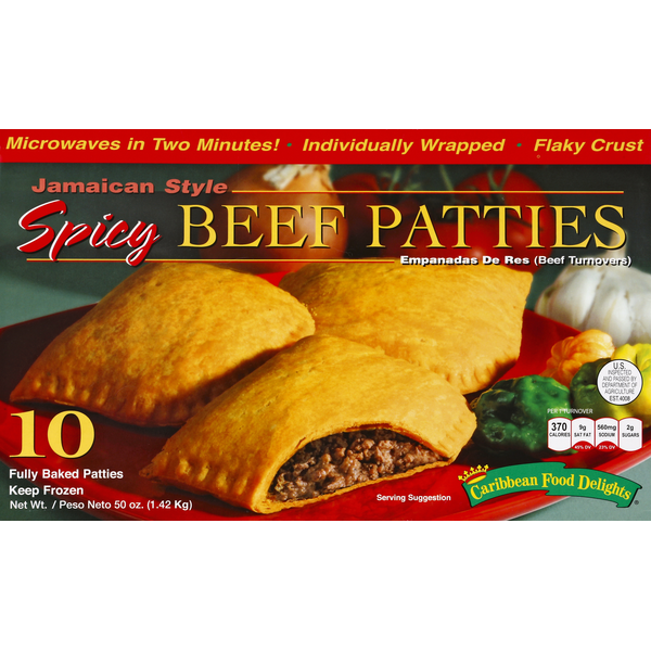 Frozen Meat & Seafood Caribbean Food Delights Beef Patties, Spicy, Jamaican Style hero