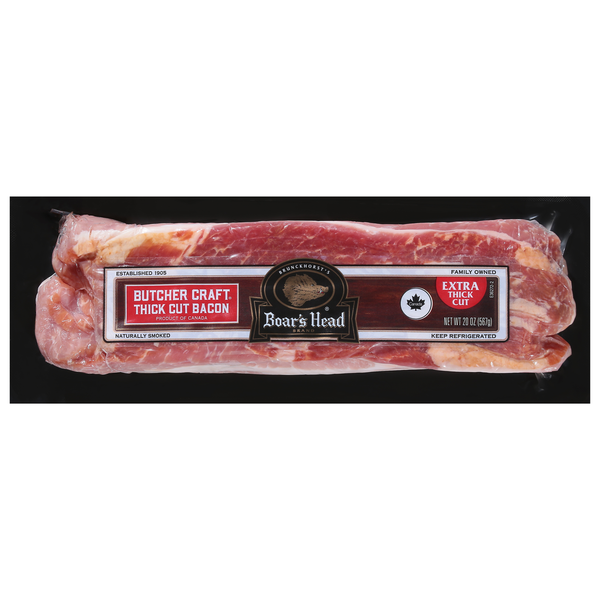 Hot Dogs, Bacon & Sausage Boar's Head Butcher Craft Extra Thick Cut Bacon hero