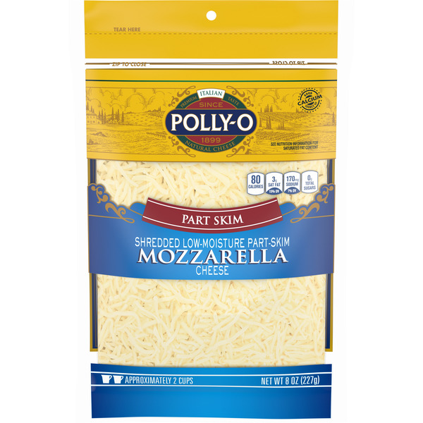 Cheese Polly-O Part Skim Shredded Mozzarella Cheese, oz Bag hero