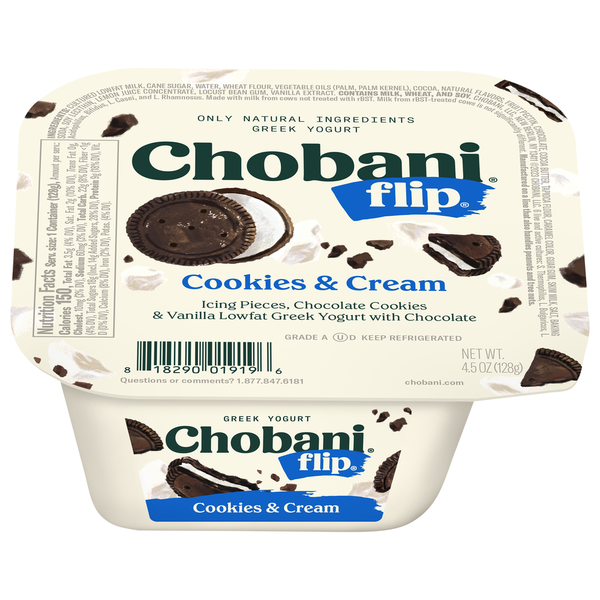 Greek Yogurt Chobani Yogurt, Greek, Cookies & Cream hero