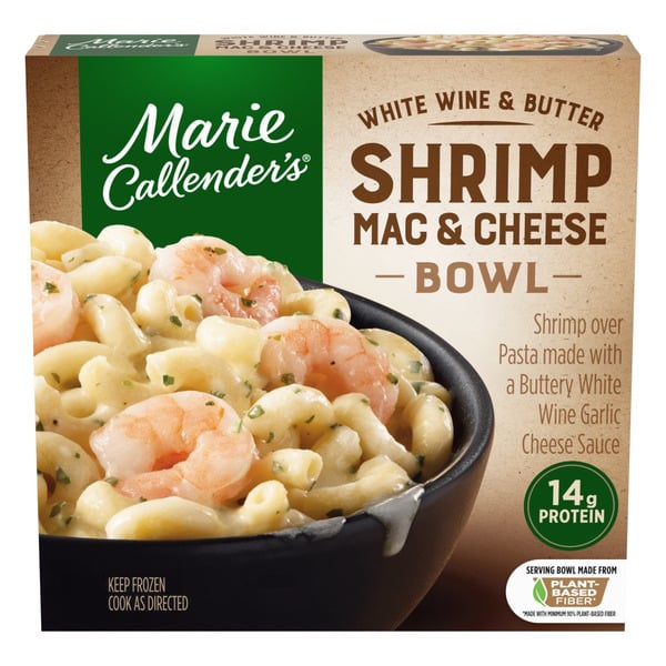 Frozen Meals Marie Callender's White Wine and Butter Shrimp Mac & Cheese Bowl Frozen Meal hero