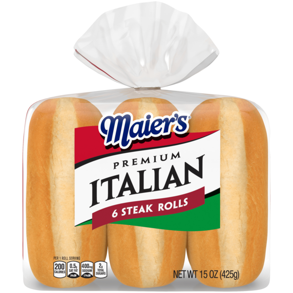 Buns & Rolls Maier's 6 count, Premium Italian Steak Rolls hero