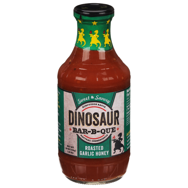 Marinades & Meat Preparation Dinosaur Bar-B-Que Sauce, Roasted Garlic Honey hero