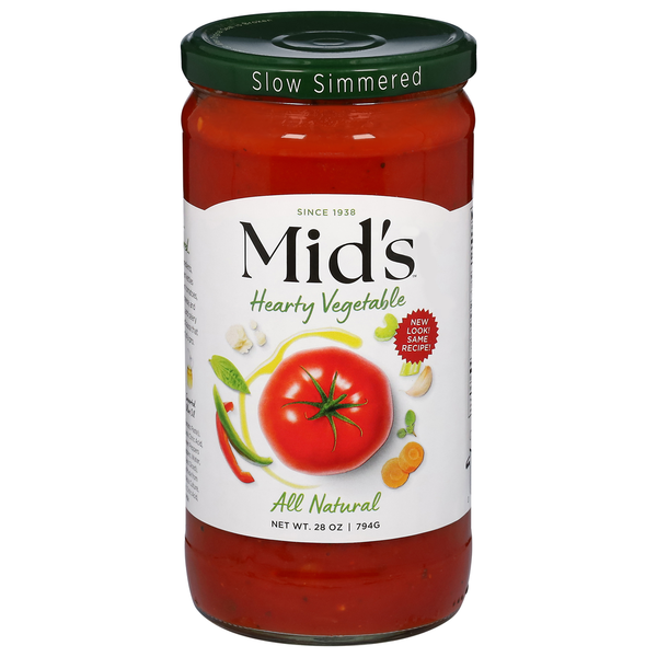 MID’S Pasta Sauce, True Sicilian, Hearty Vegetable, Premium hero