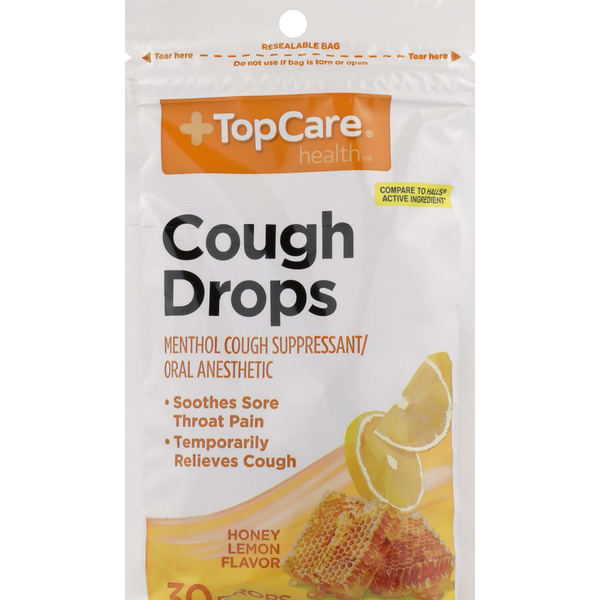 Cold, Flu & Allergy TopCare Cough Drops Hny Lmn hero