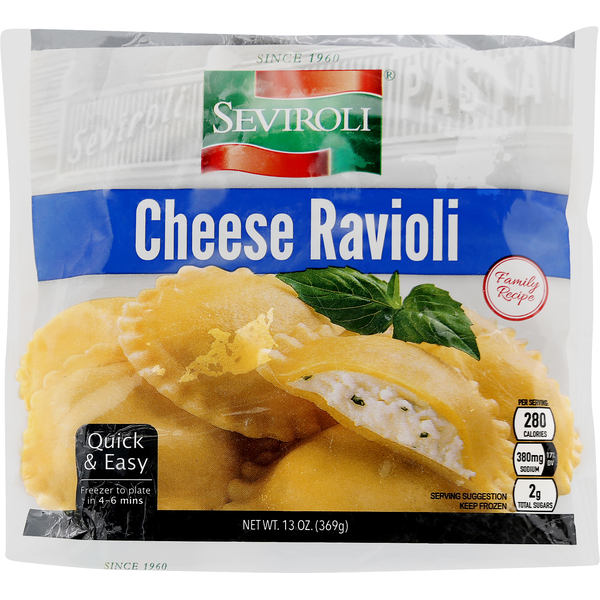 Frozen Meals Seviroli Ravioli, Cheese, Family Recipe hero