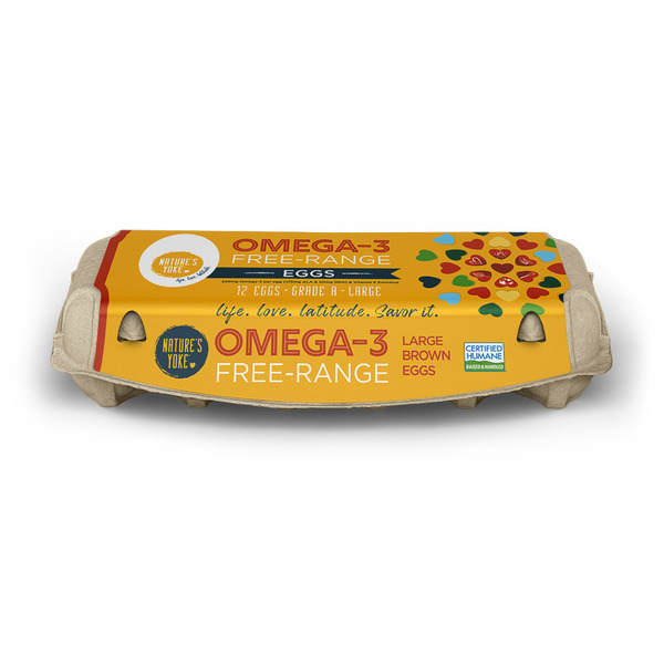 Nature's Yoke Omega-3 Free-Range Large Brown Eggs hero