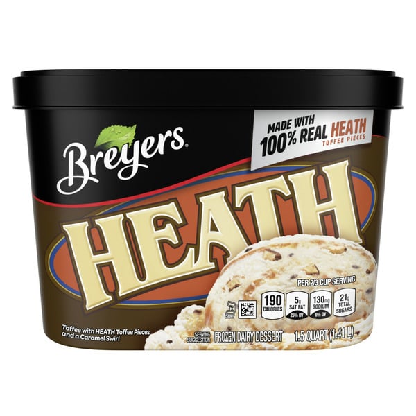 Ice Cream & Ice Breyers Frozen Dairy Dessert Heath English Toffee hero