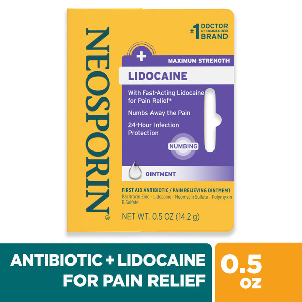 First Aid NEOSPORIN + Lidocaine Pain Relieving Antibiotic Ointment hero