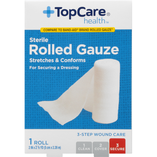 First Aid TopCare Rolled Gauze, Sterile hero