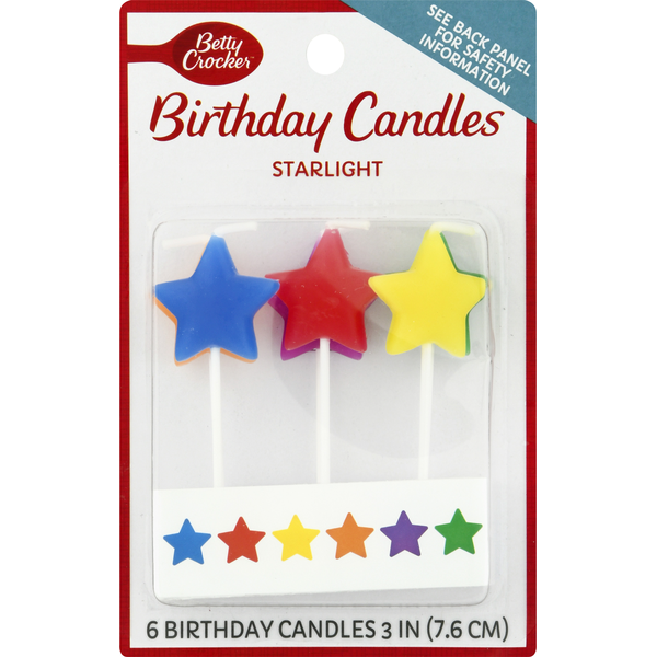 Baking Supplies & Decor Betty Crocker Birthday Candle, Starlight hero