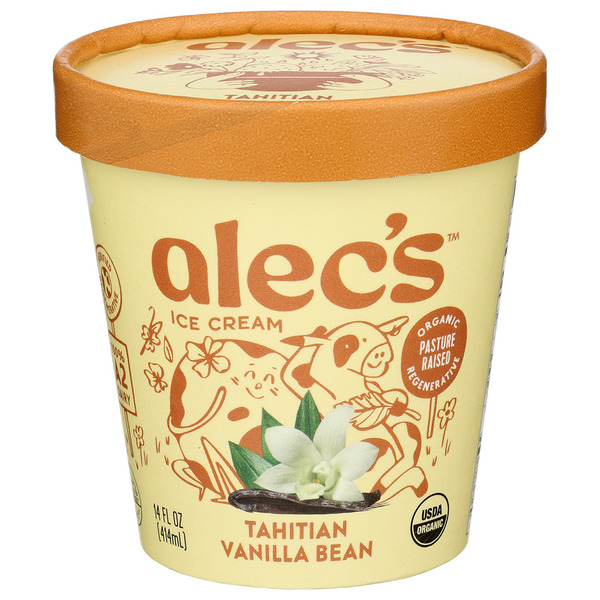 Ice Cream, Sorbet & Ice Alec's Ice Cream Tahitian Vanilla Bean, A2 Organic Dairy hero