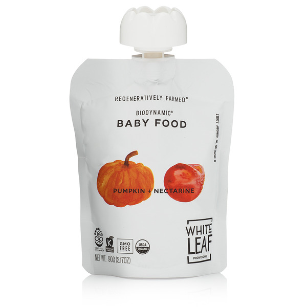 Baby Food & Formula White Leaf Provisions Biodynamic Regeneratively Farmed, Organic Baby Food - Pumpkin+Nectarine hero