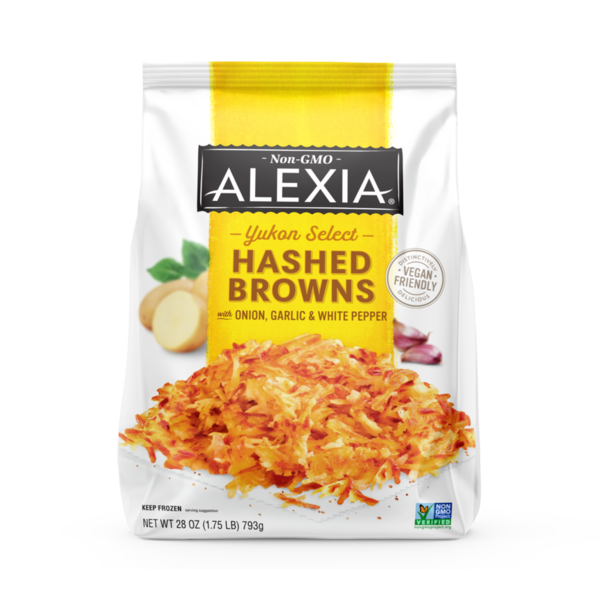 Frozen Appetizers & Sides Alexia Hashed Browns, with Onion, Garlic & White Pepper, Yukon Select hero