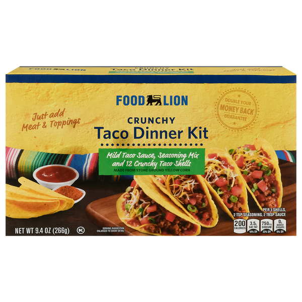 Mexican/Hispanic/Latino Foods Food Lion Taco Dinner Kit, Crunchy hero