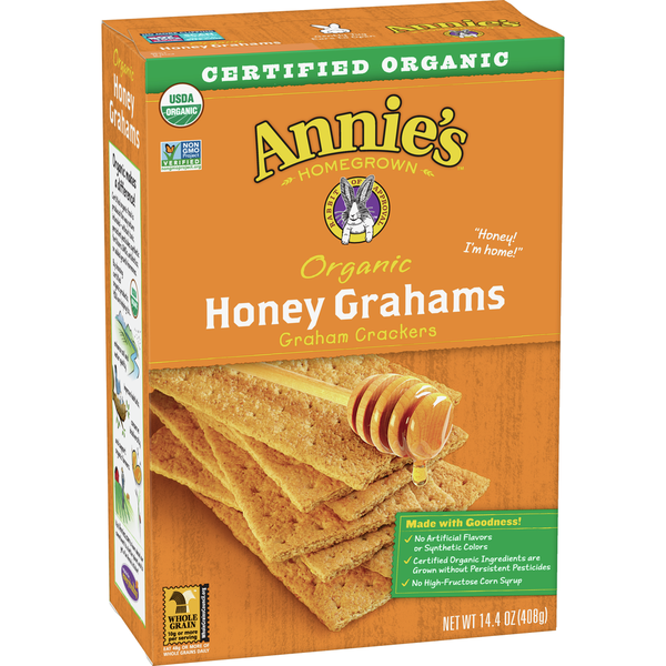 Crackers Annie's Organic Whole Grain Honey Graham Crackers hero