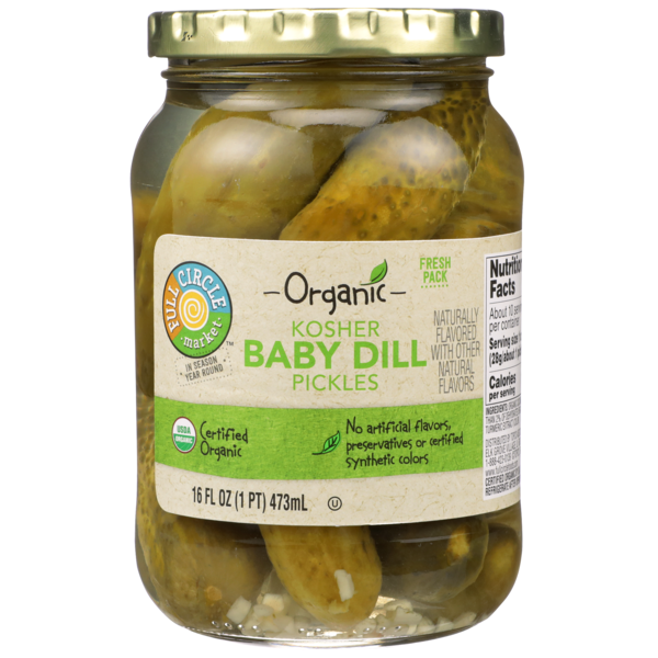 Pickled Goods & Olives Full Circle Kosher Baby Dill Pickles hero