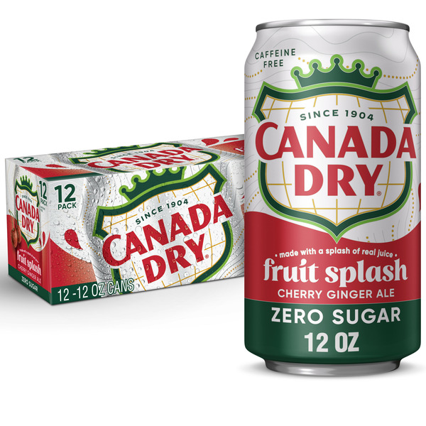 Soft Drinks Canada Dry Fruit Splash Cherry Ginger Ale Zero Sugar hero