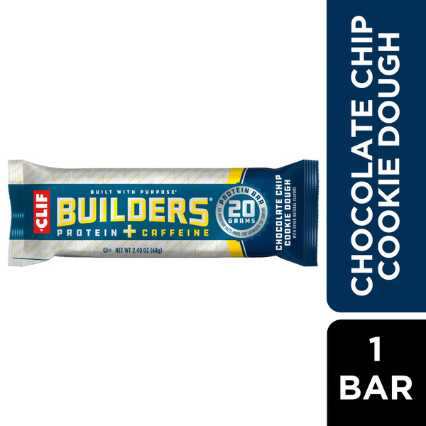 Energy & Granola Bars Builders Chocolate Chip Cookie Dough With Caffeine Flavor Plant Based Protein Bar hero