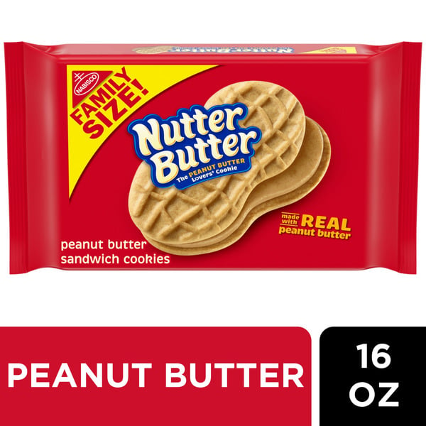 Packaged Cookies Nutter Butter Peanut Butter Sandwich Cookies, Family Size hero