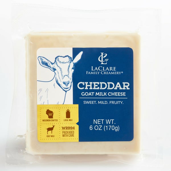 Packaged Cheese LaClare Family Creamery Cheddar, Goat Milk Cheese hero