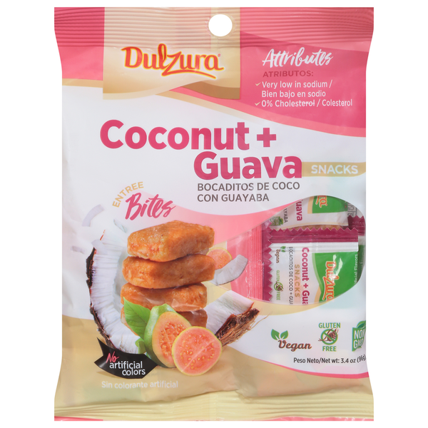 Fruit & Vegetable Snacks Dulzura Borincana Snacks, Coconut + Guava, Bites hero