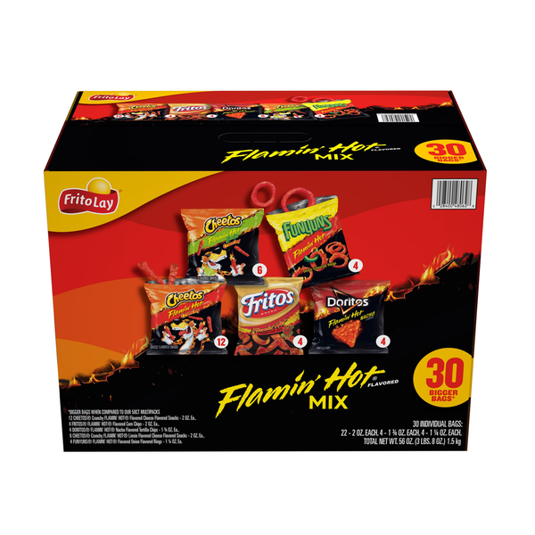 Frito Lay Flamin' Hot Mix Variety 52.5 Oz 30 Count hero