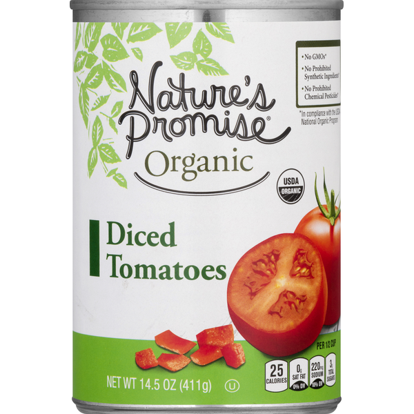 Canned & Jarred Vegetables Nature's Promise Tomatoes, Organic, Diced hero