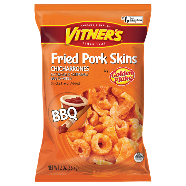 Chips & Pretzels Vitner's Chicharrones, BBQ Flavored hero