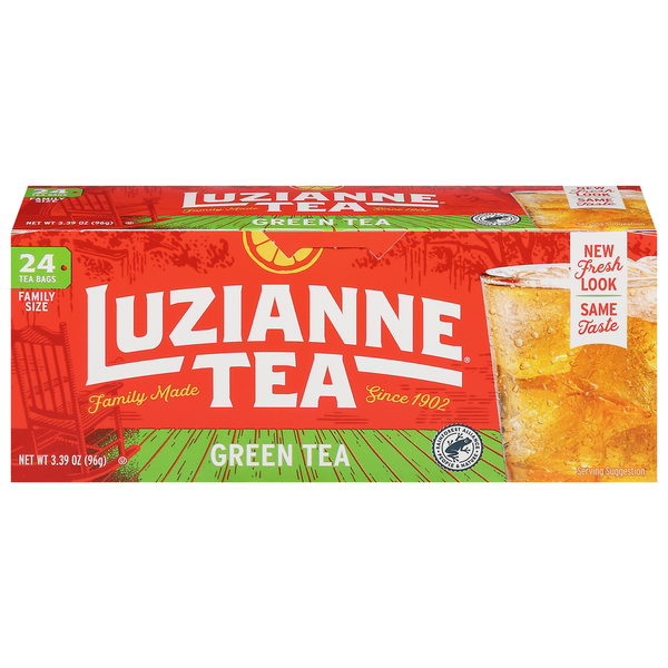 Tea Luzianne Green Iced Tea, Family Size Tea Bags hero