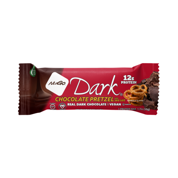 Protein, Energy & Granola Bars NuGo Dark Chocolate Pretzel, Vegan, Gluten Free, Protein Bar hero