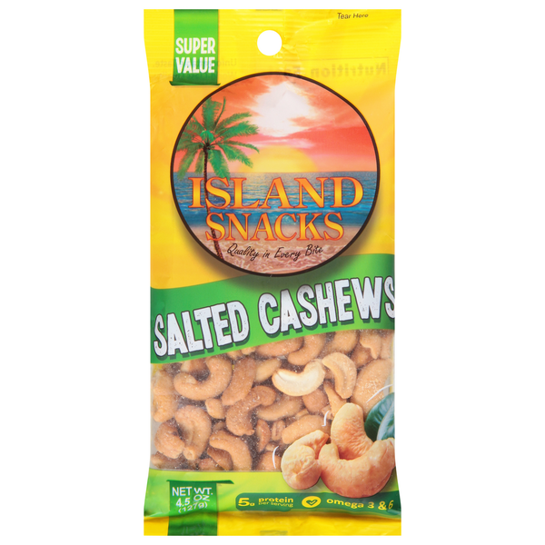 Nuts, Seeds & Dried Fruit Island Snacks Cashews, Salted, Super Value hero