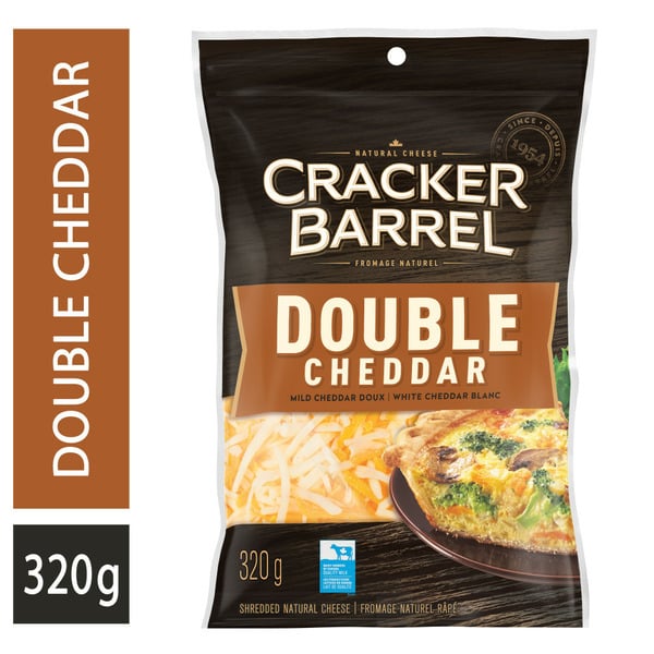 Specialty Cheeses Cracker Barrel Double Cheddar Shredded Cheese hero