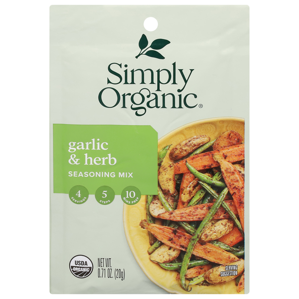 Spices & Seasonings Simply Organic Seasoning Mix, Garlic & Herb hero