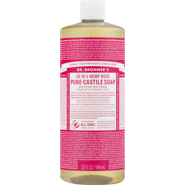 Body Lotions & Soap Dr. Bronner's 18-In-1 Hemp Pure-Castile Soap Rose hero