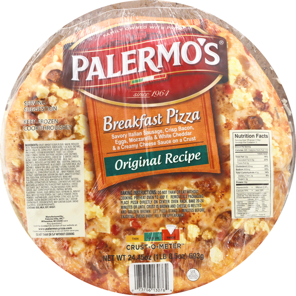 Frozen Breakfast Palermo's Primo Thin Breakfast Pizza, Original Recipe, Thick hero