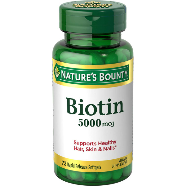 Vitamins & Supplements Nature's Bounty Biotin, 5000 mcg, Rapid Release Softgels hero