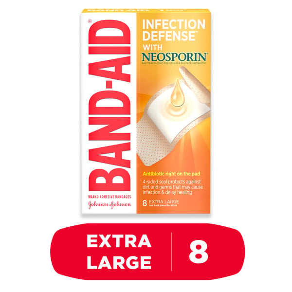 First Aid BAND-AID Bandages With Neosporin Antibiotic, Extra Large hero